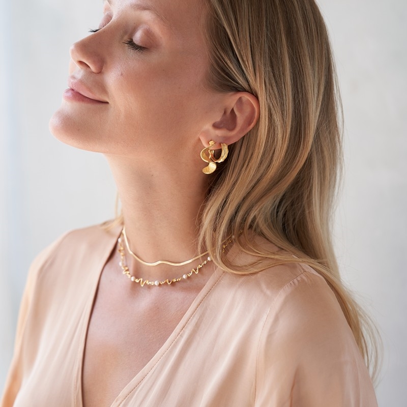  Aqua Dulce - Rhumba Medium Hoop i forgyldt